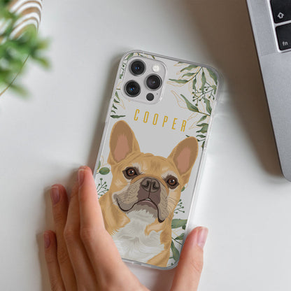 Custom Dog Clear Case - Leaves Pattern