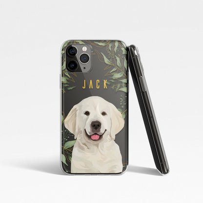 Custom Dog Clear Case - Leaves Pattern